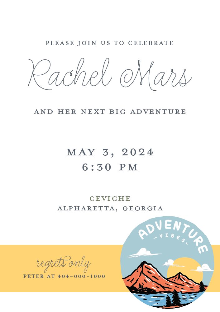Adventure Vibes Retirement Party Invitation