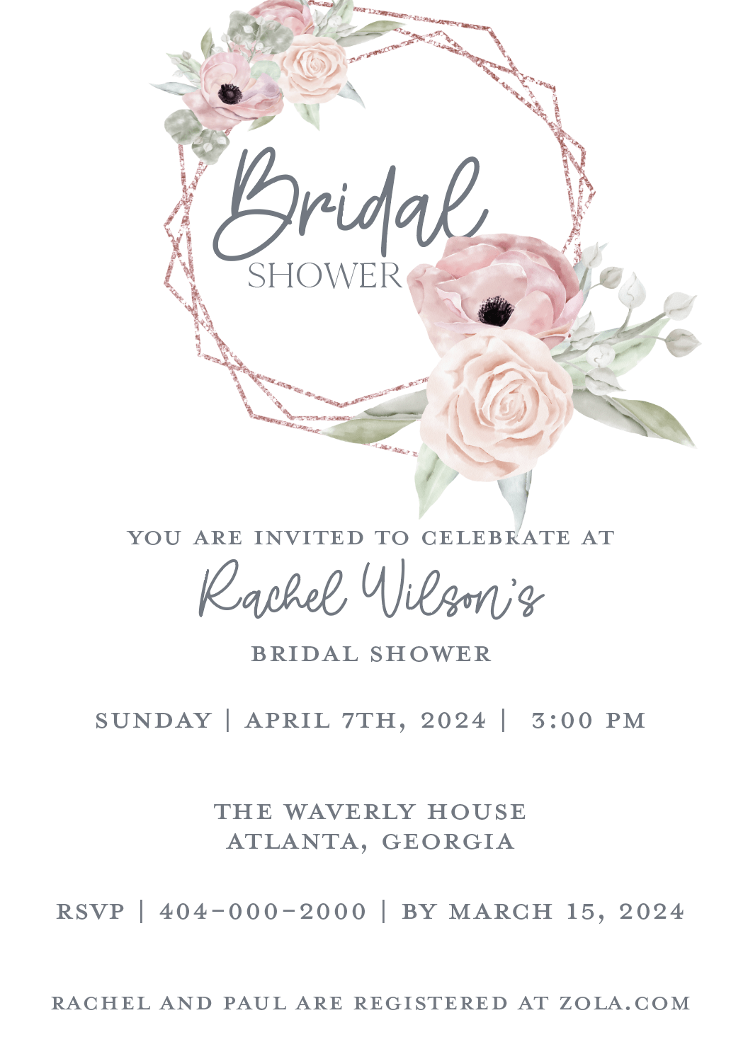 Anemone Wreath Invitation