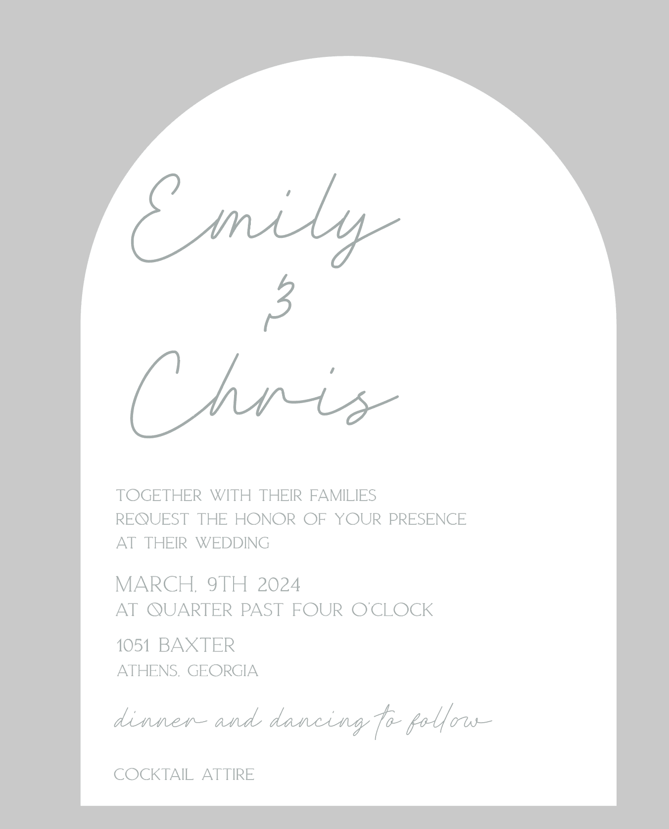 Simple Arch Wedding Invitation Suite