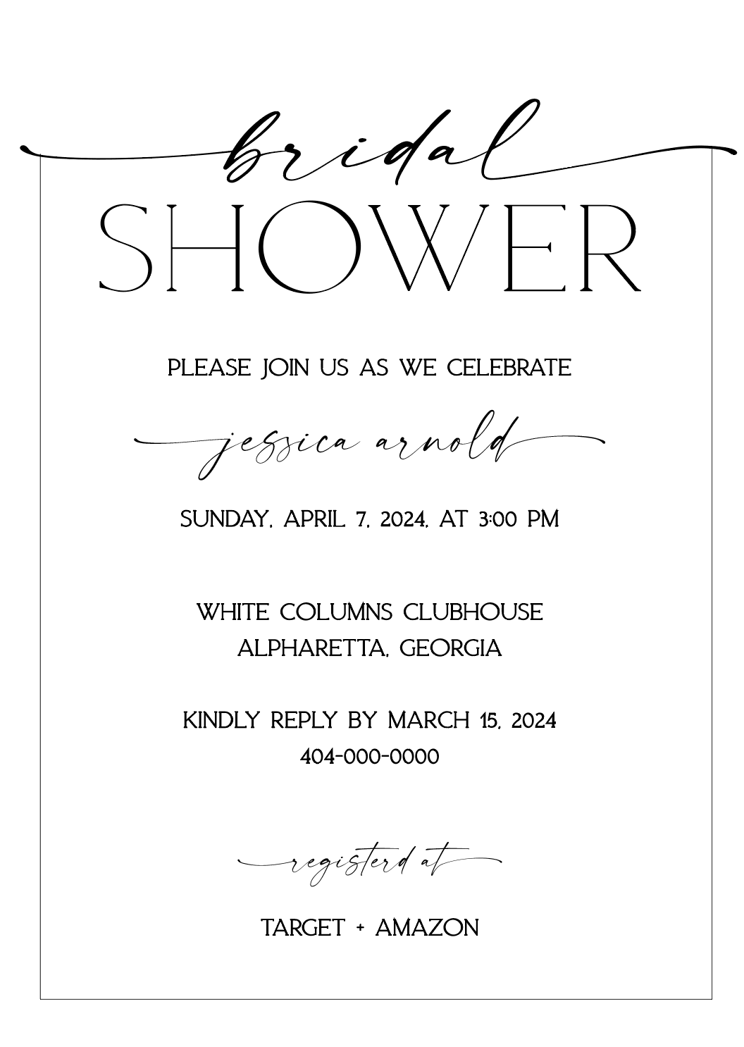 Black and White Contrast Invitation