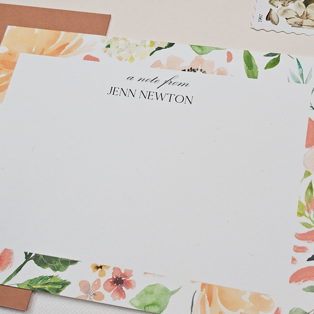 Blooms Notecard Set | Peach