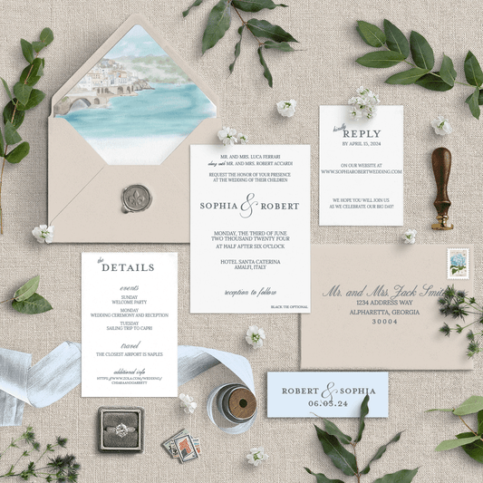 Destination Unknown Wedding Invitation Suite