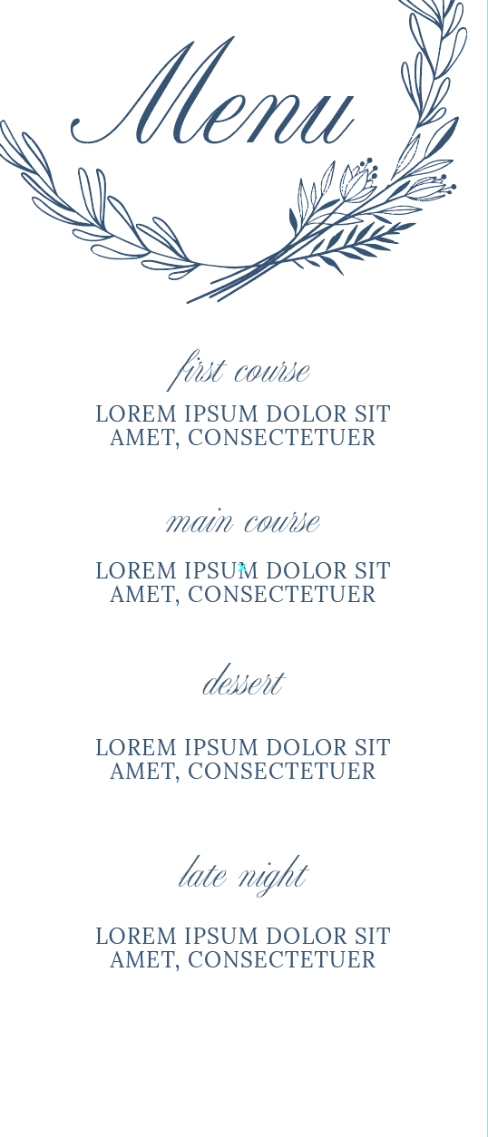 A Family Affair Menu