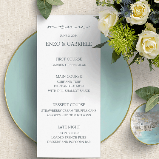 Italian Romance Menu