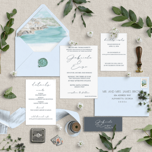Italian Romance Wedding Invitation Suite