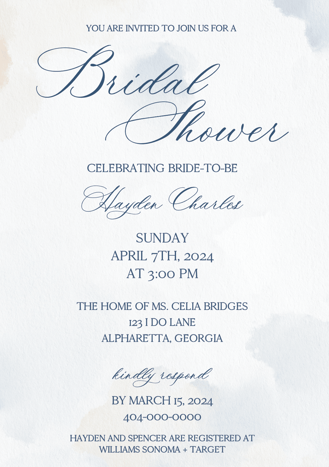 Watercolor Mist Invitation