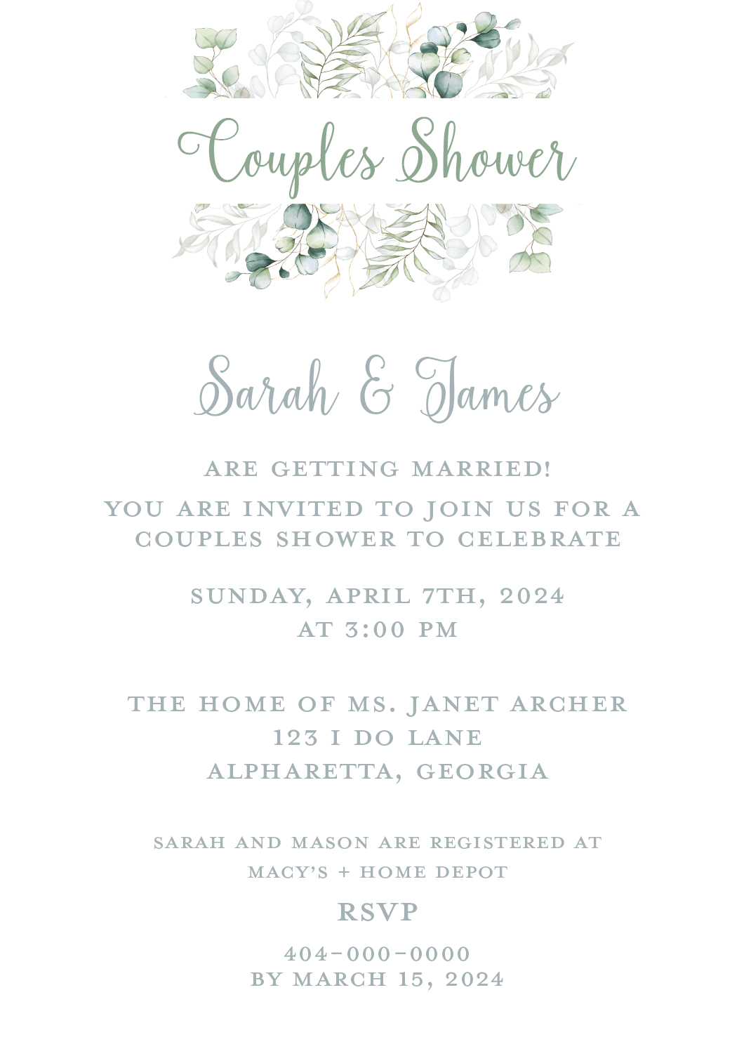 Hedge Row Invitation