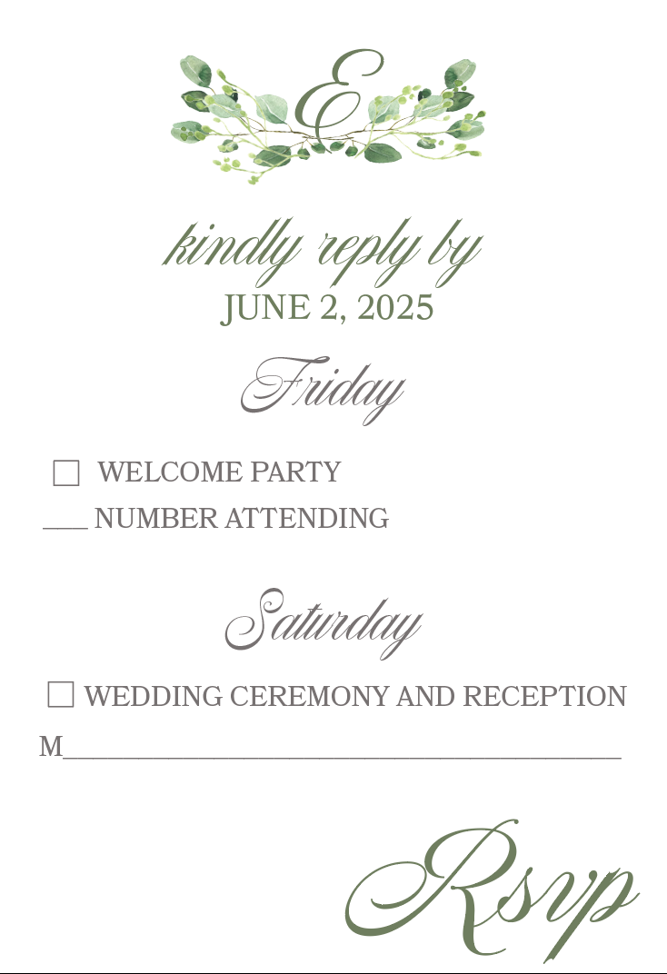 Green With Envy Wedding Invitation Suite