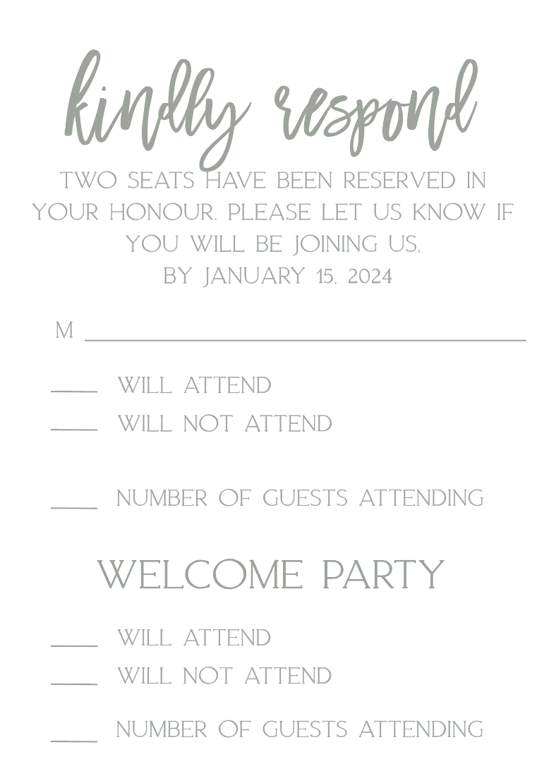Sage Advice Wedding Invitation Suite