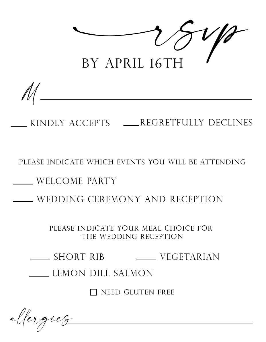 Easy Flourish Wedding Invitation Suite