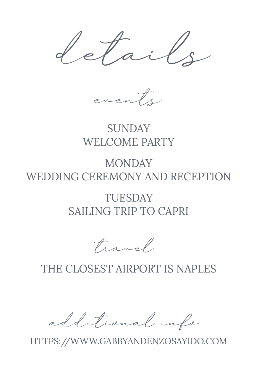 Italian Romance Wedding Invitation Suite
