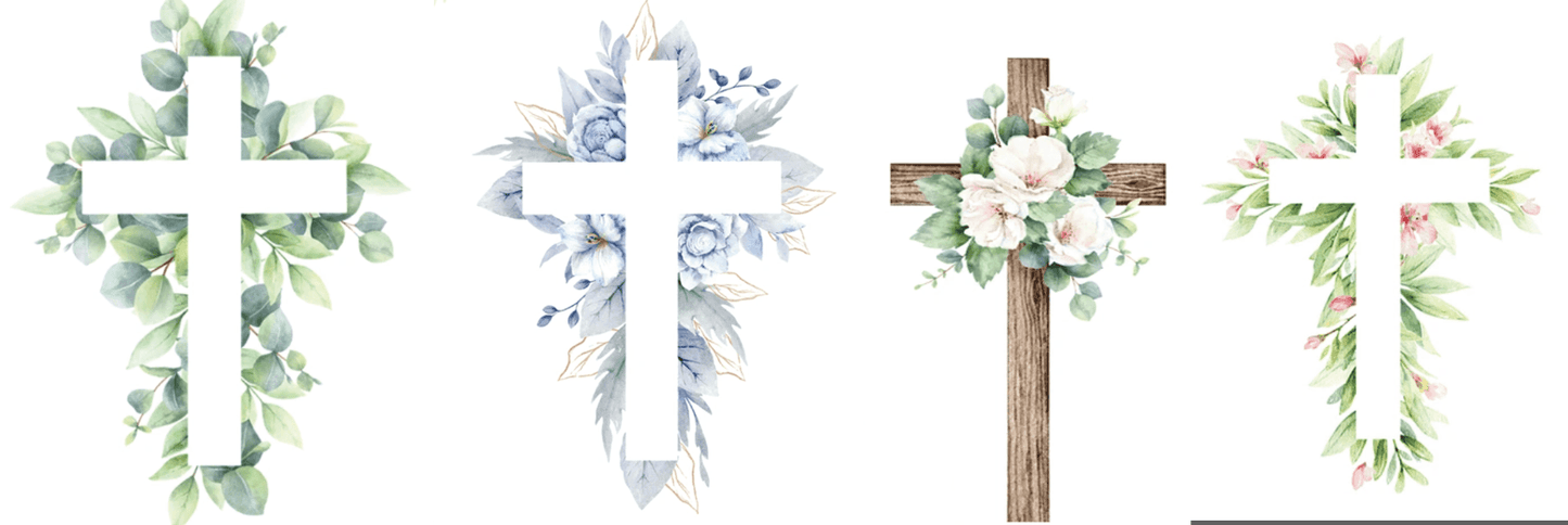 Baptism Watercolor Cross Invitation