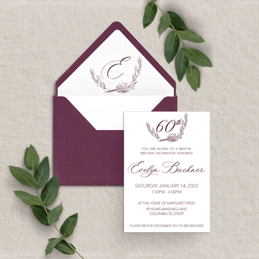A Milestone Wreath Birthday Invitation