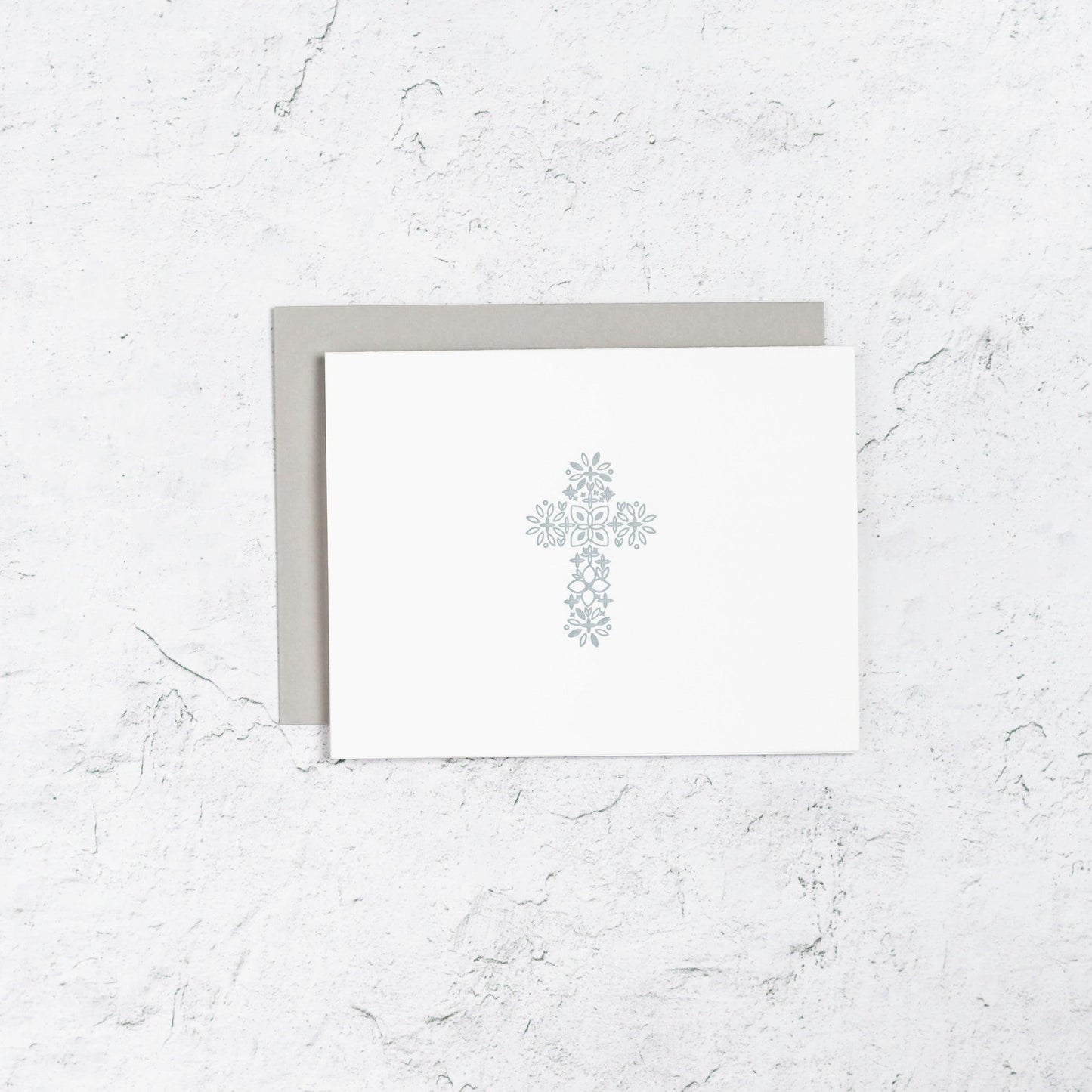 Floral Cross Letterpress Card