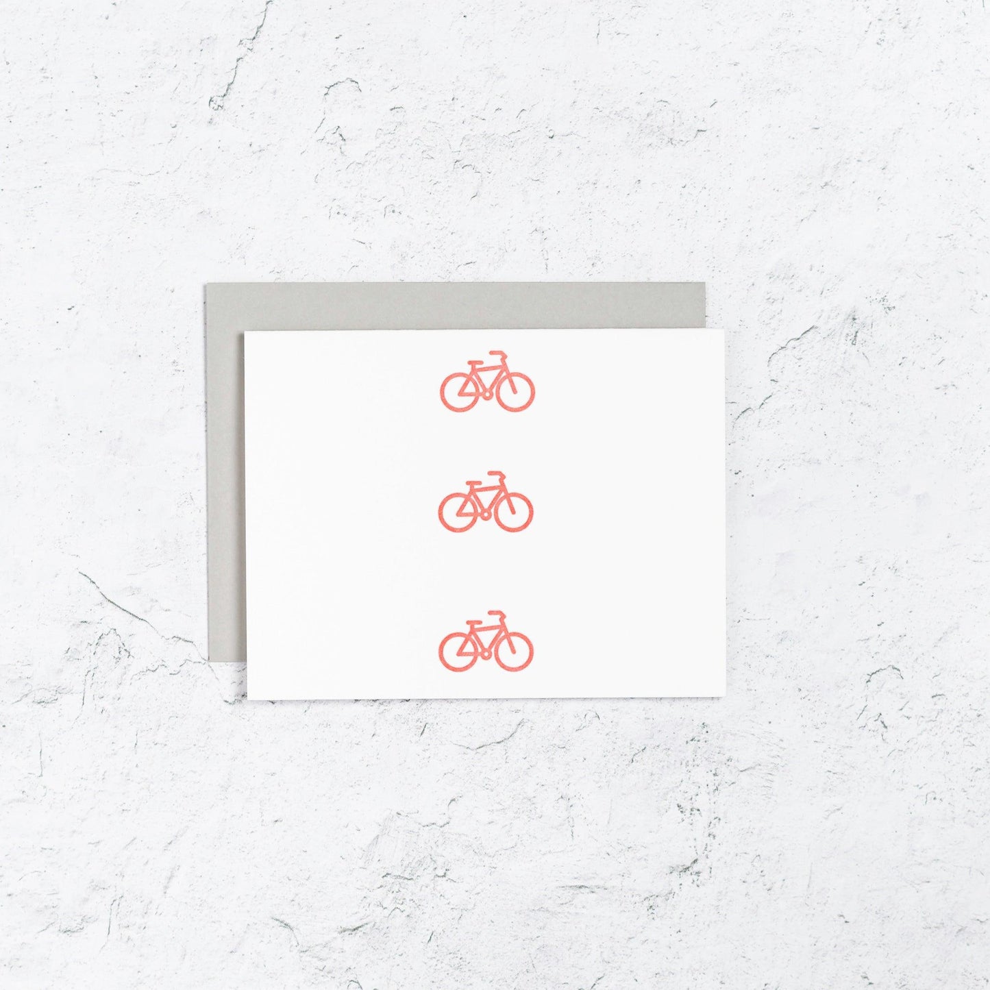 Bike notecard set with letterpress cards