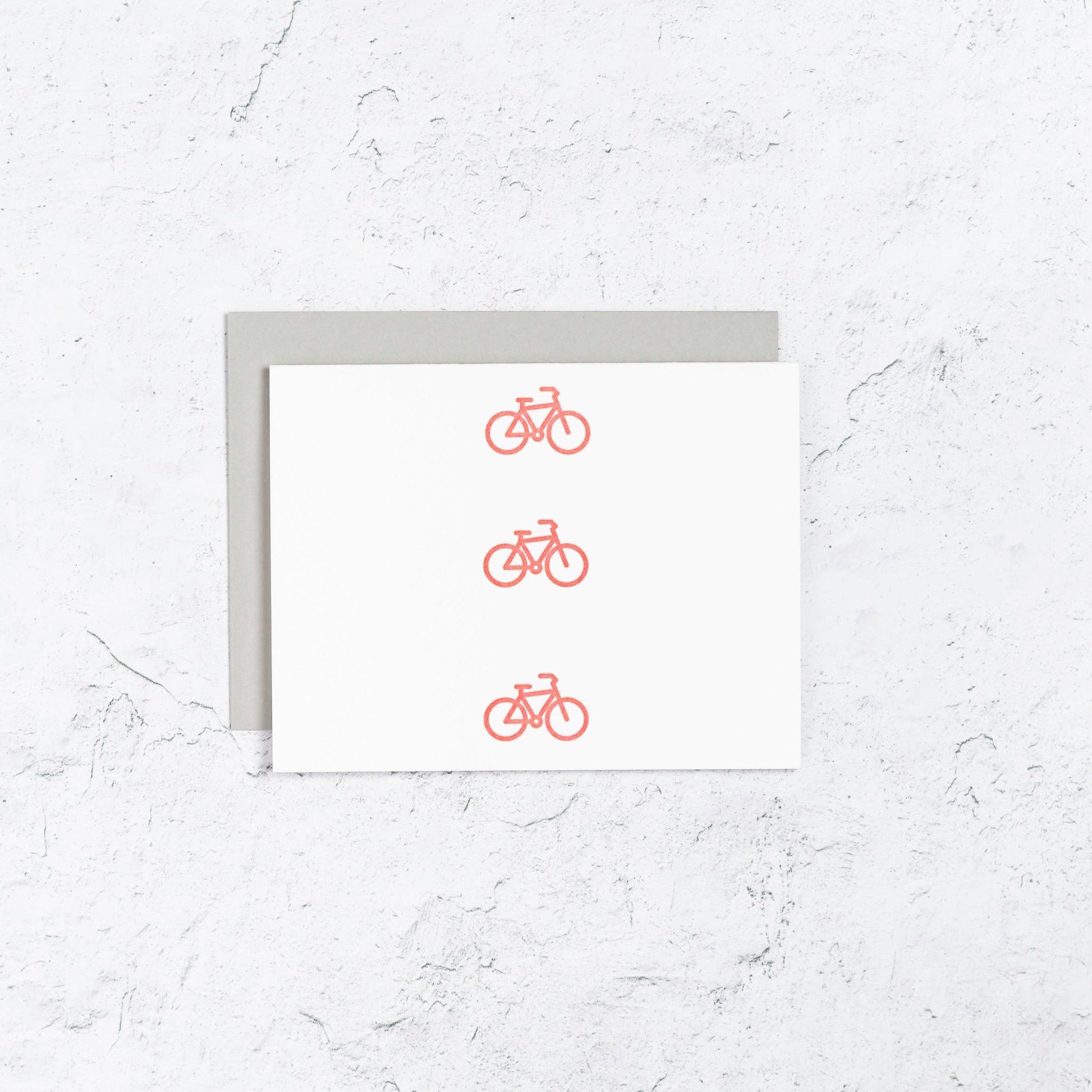 Bike notecard set with letterpress cards