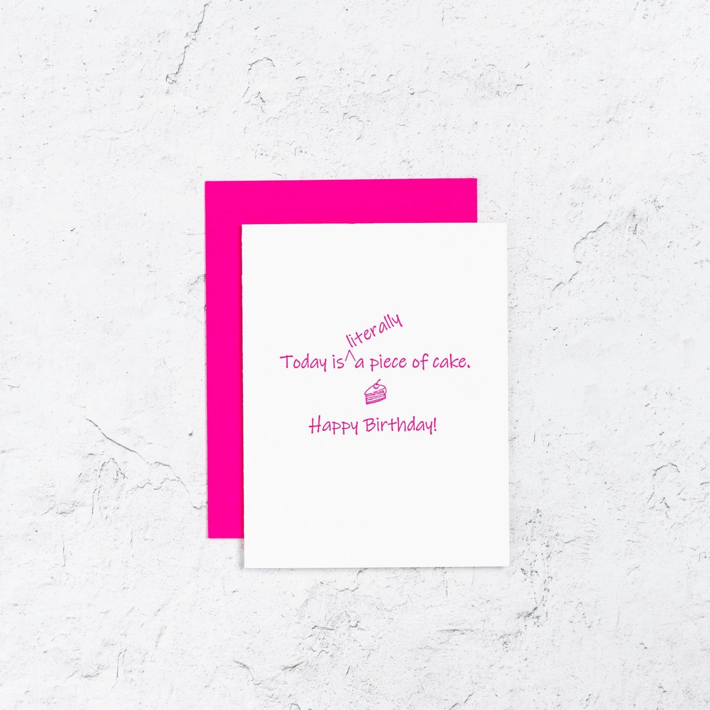 Piece of Cake Letterpress Birthday Card