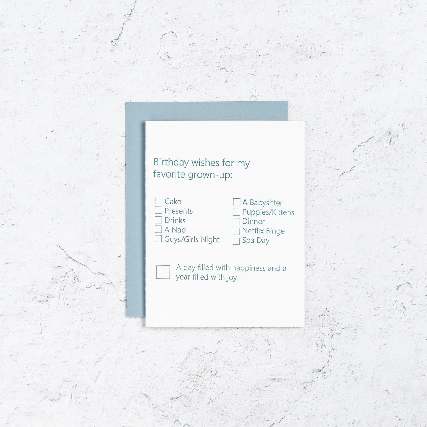 Birthday Letterpress Card for Grown Ups