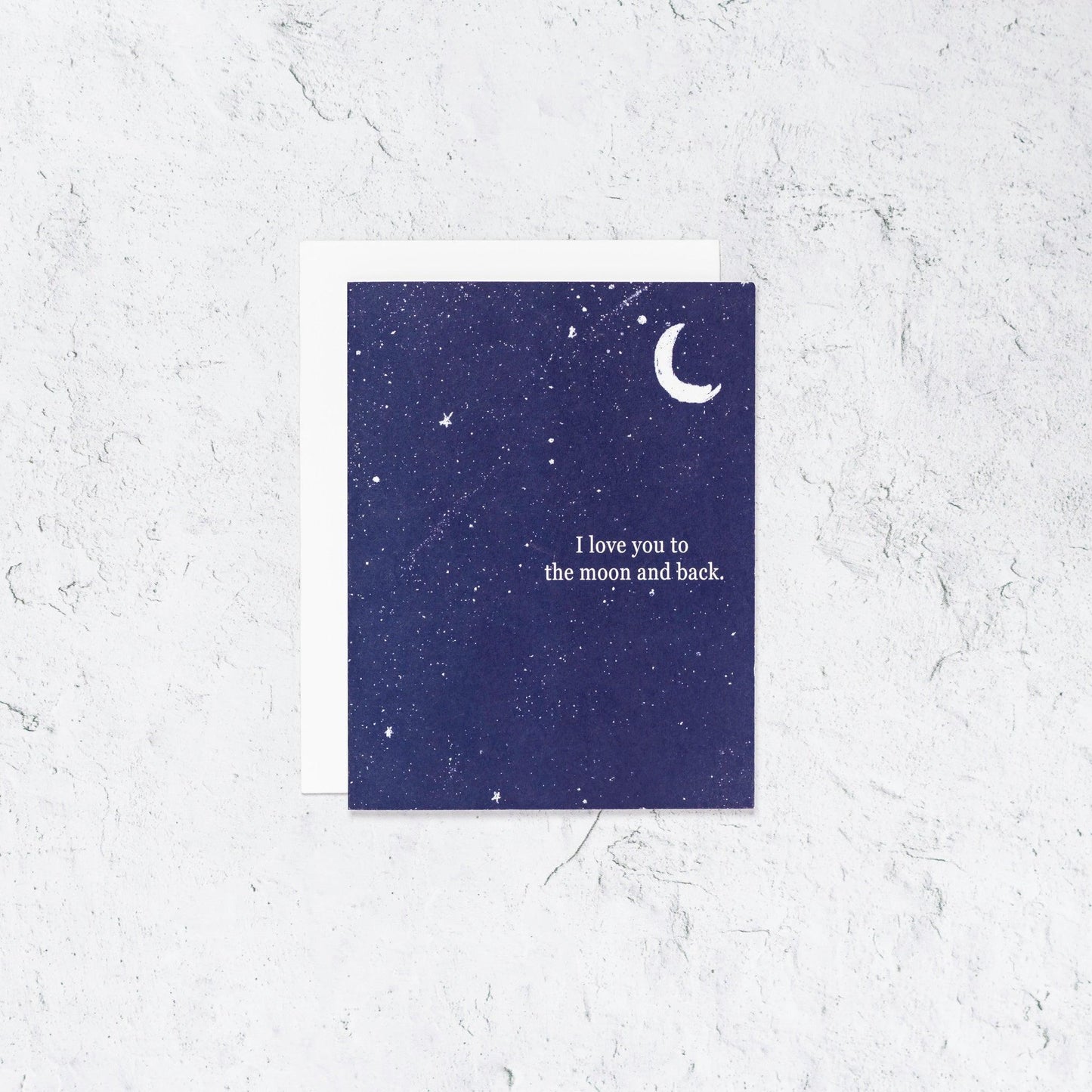 Love To the Moon and Back Letterpress Card Edit alt text
