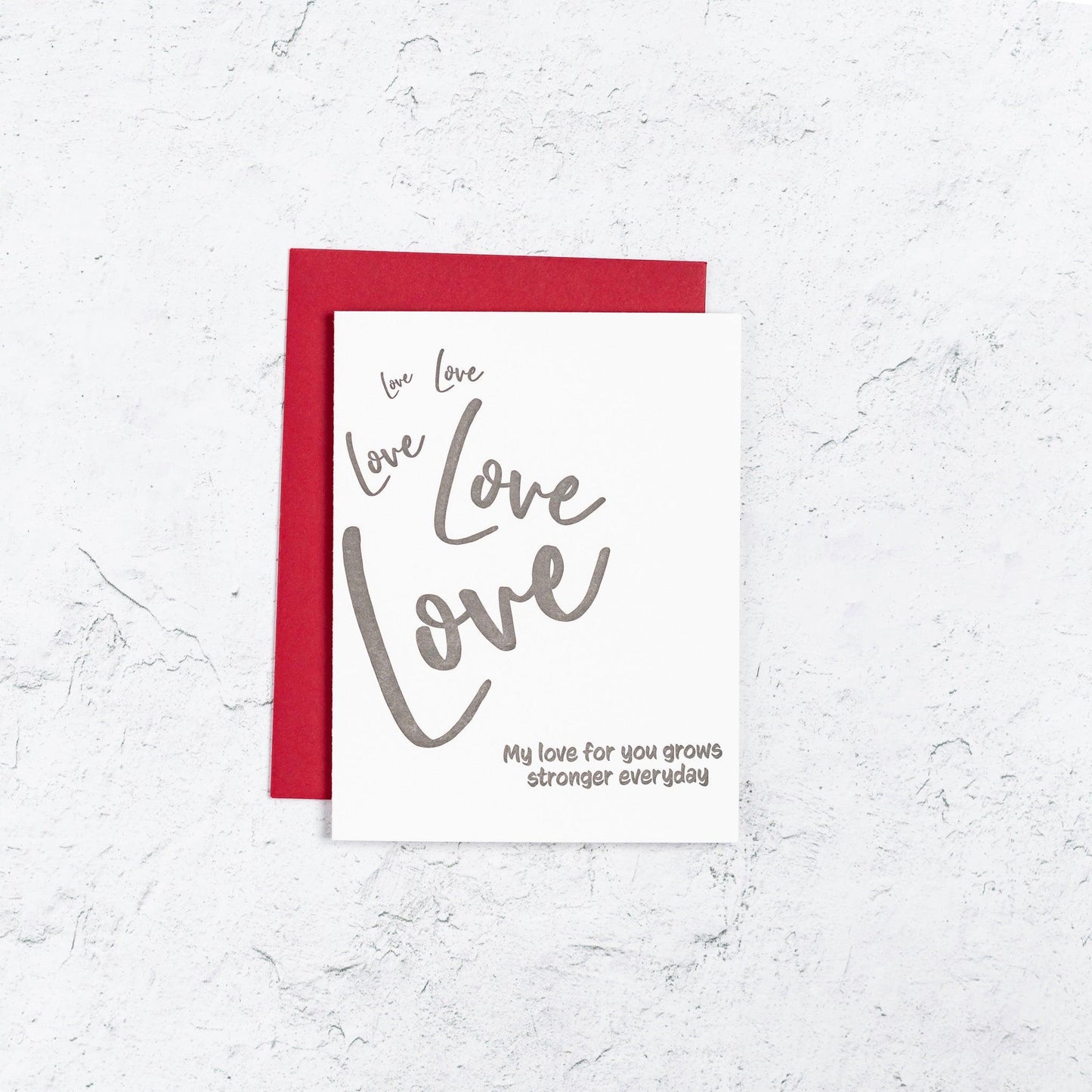 Love Grows Stronger Letterpress Card