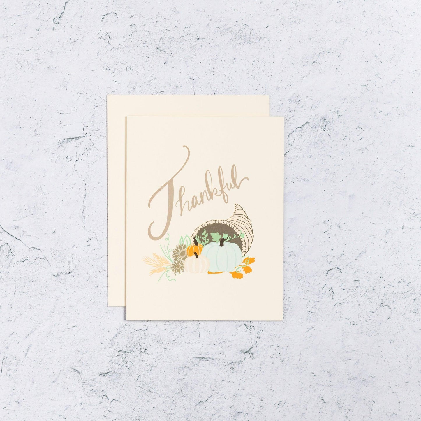 Thankful Cornucopia Greeting Card