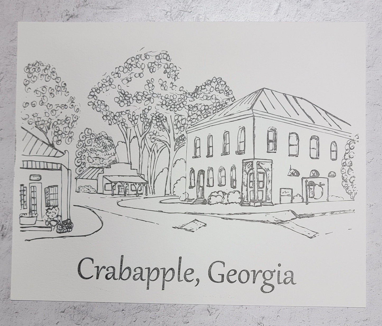 Crabapple Georgia Letterpress Print - With Love Paperie