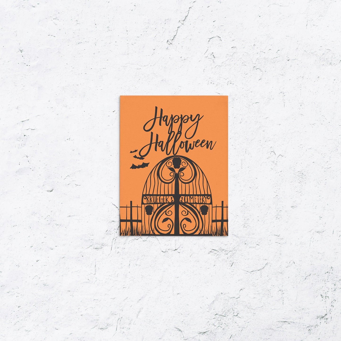 Krueger Cemetery Gate Halloween Card