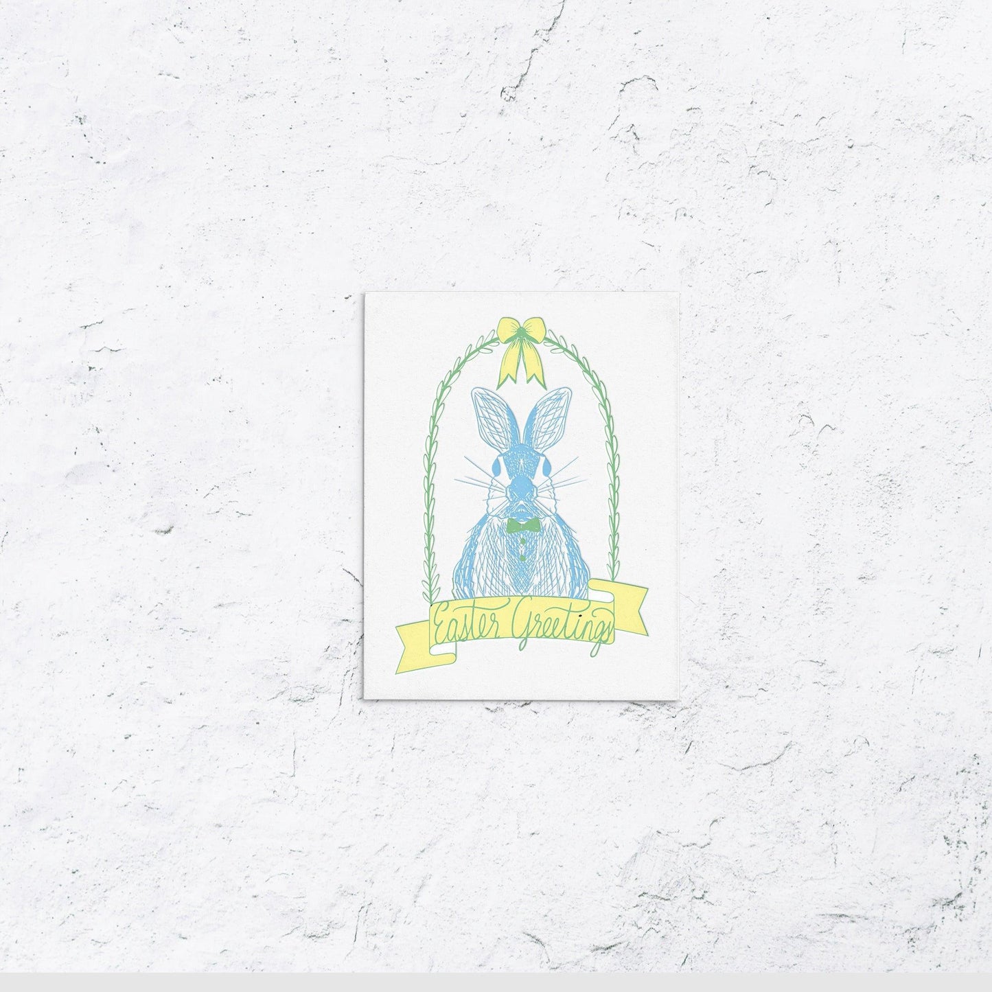 Easter Greetings Bunny Letterpress Card - With Love Paperie