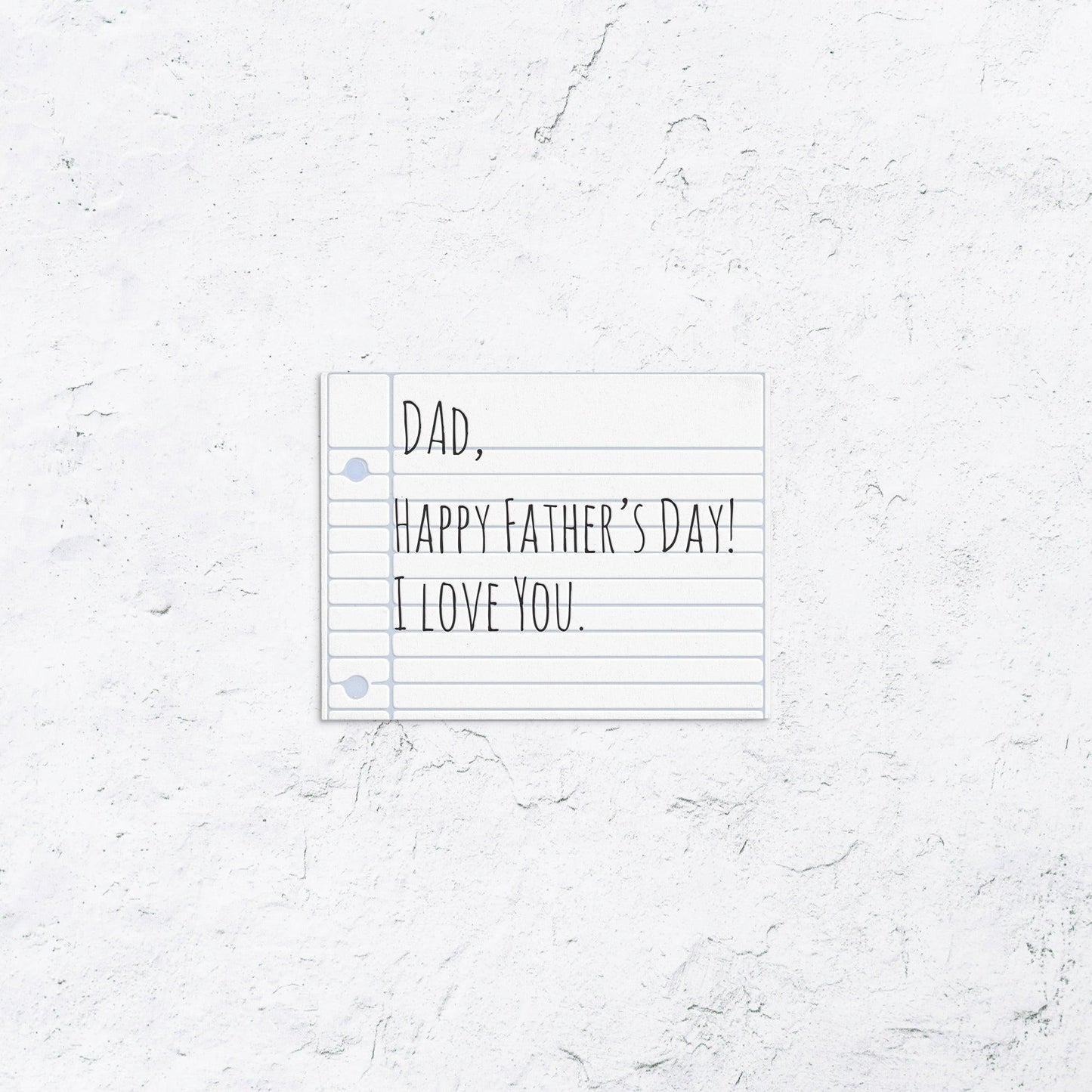 Notebook Paper Fathers Day Card- With Love A Paperie
