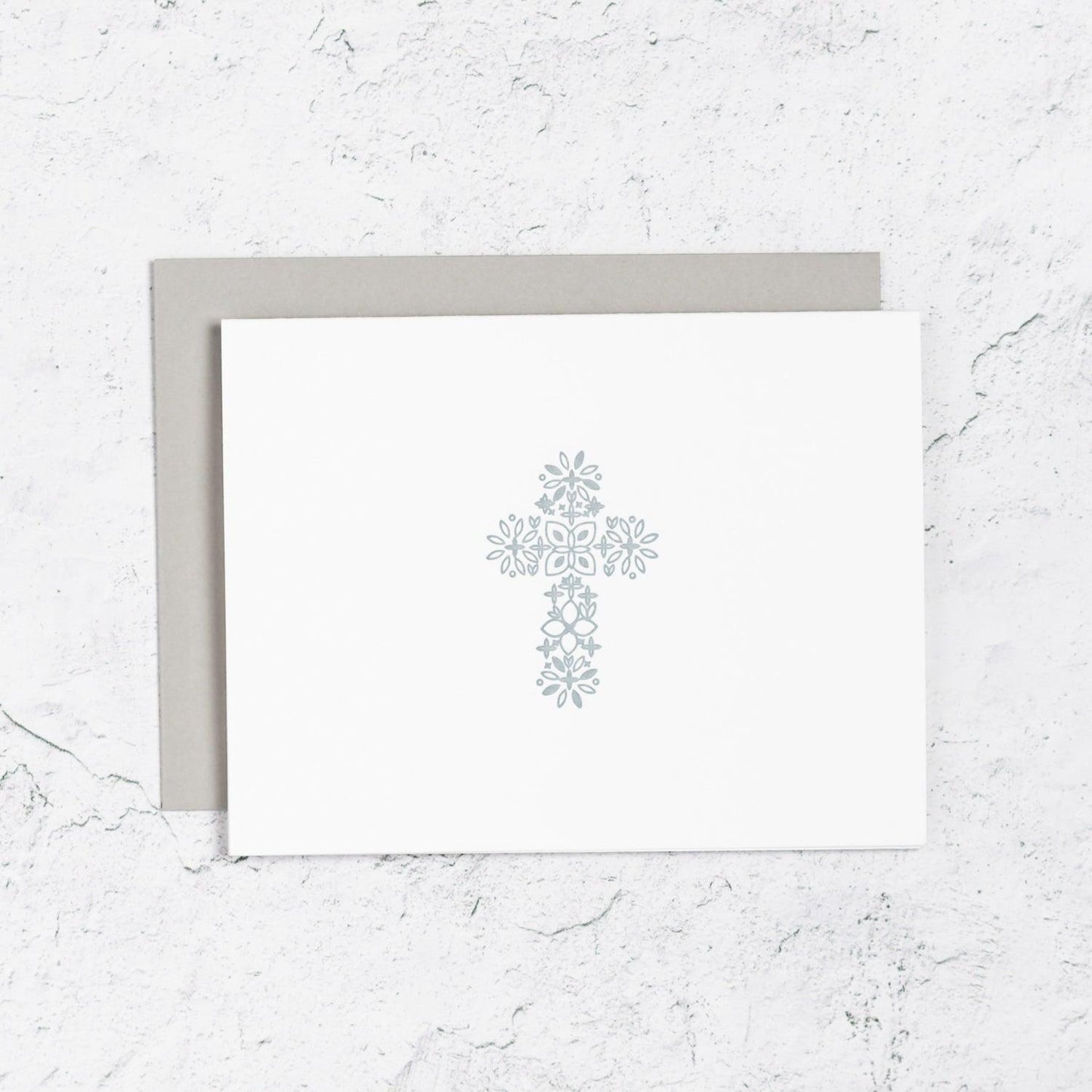 Floral Cross Letterpress Card