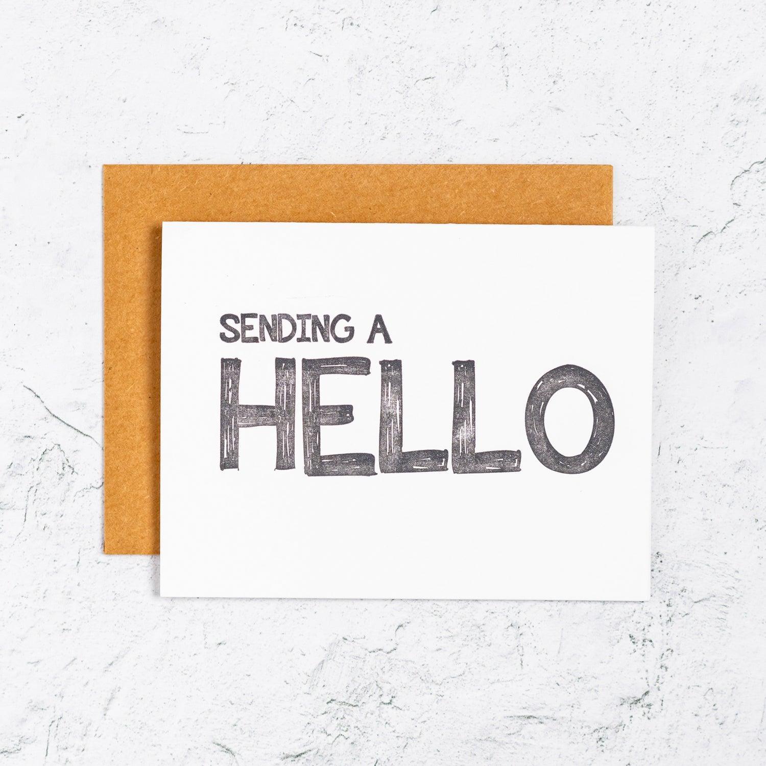 Sending A Hello Letterpress Card