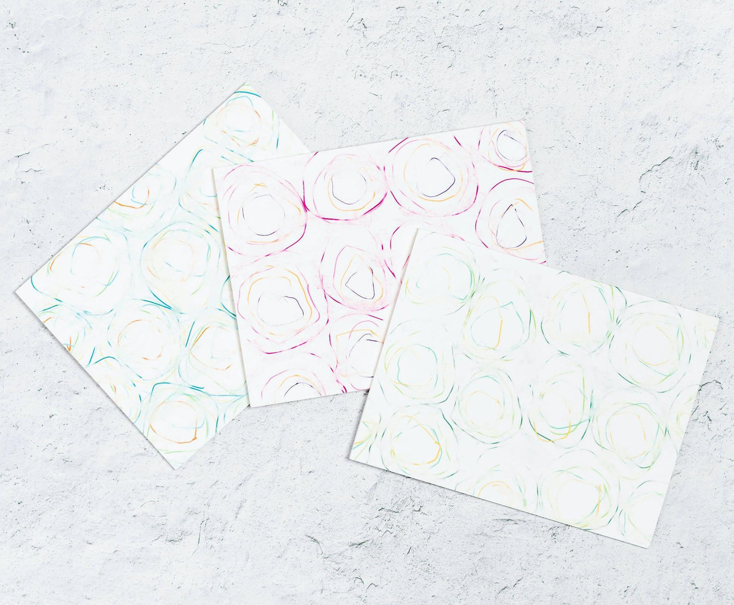 Swirl Notecards Set of 12 with 3 designs