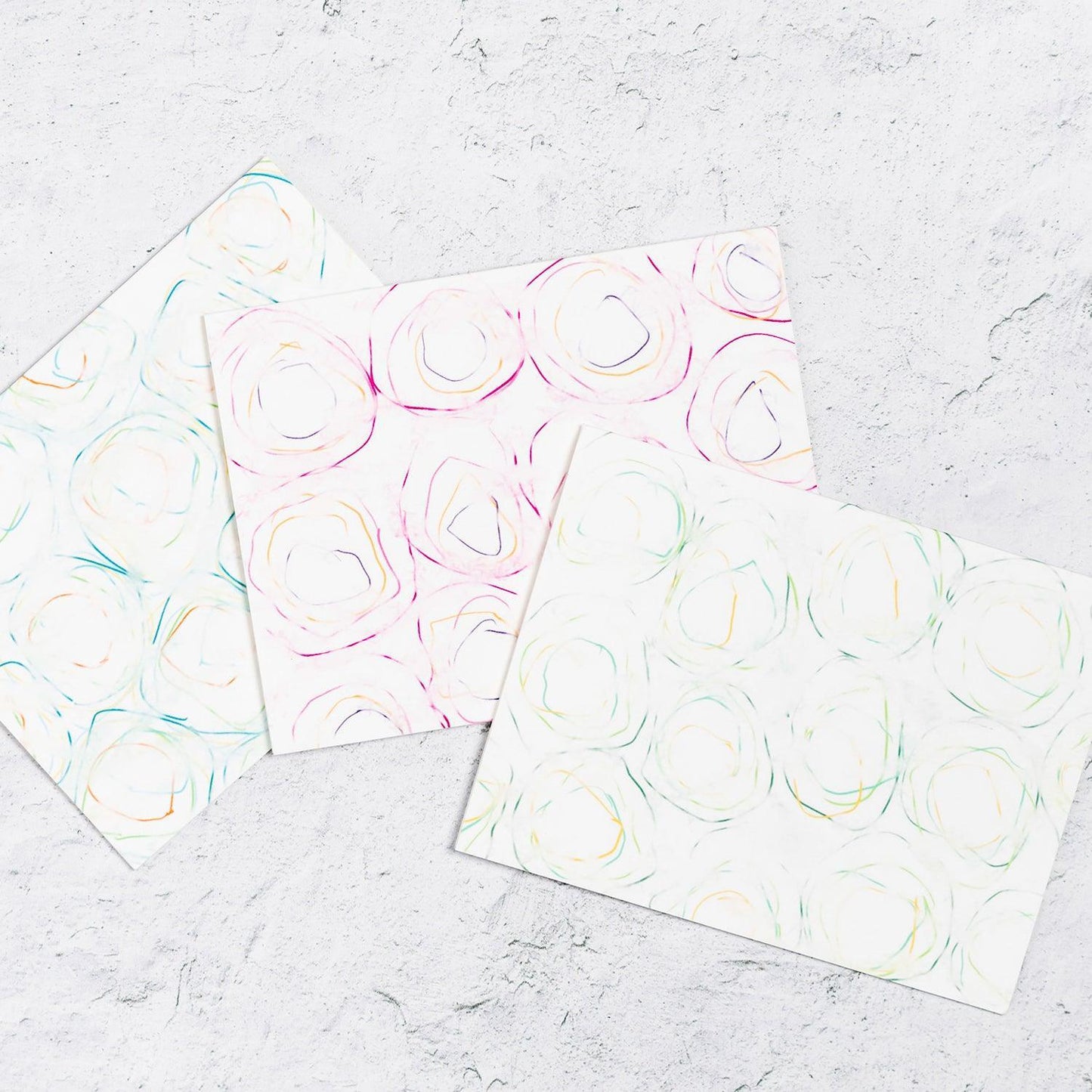 Swirl Notecards Set of 12 with 3 designs