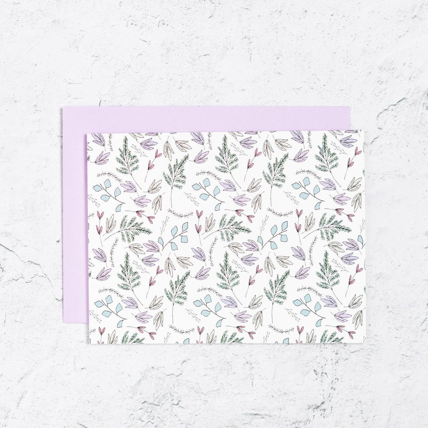 Spring floral and lavender note card set