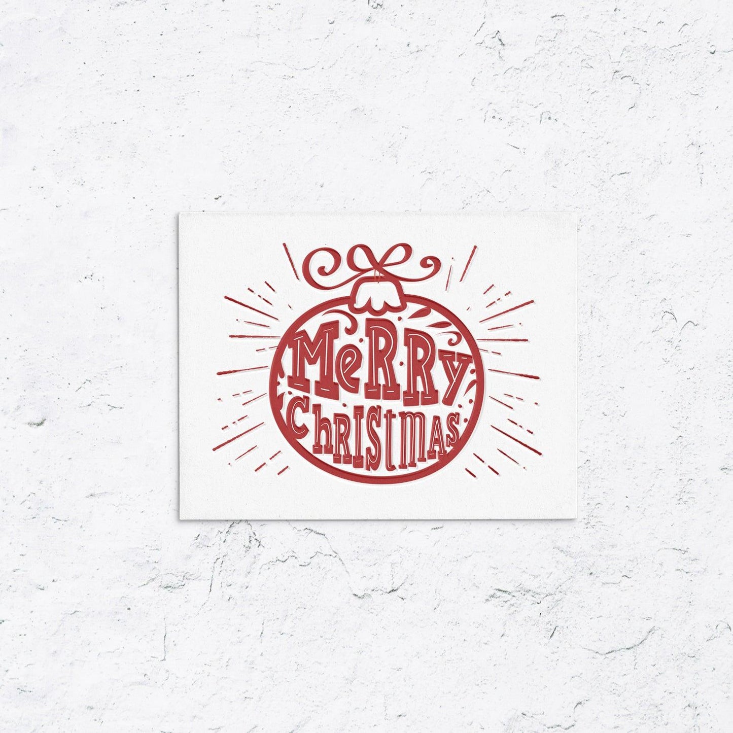 Holiday Ornament Letterpress Card Red