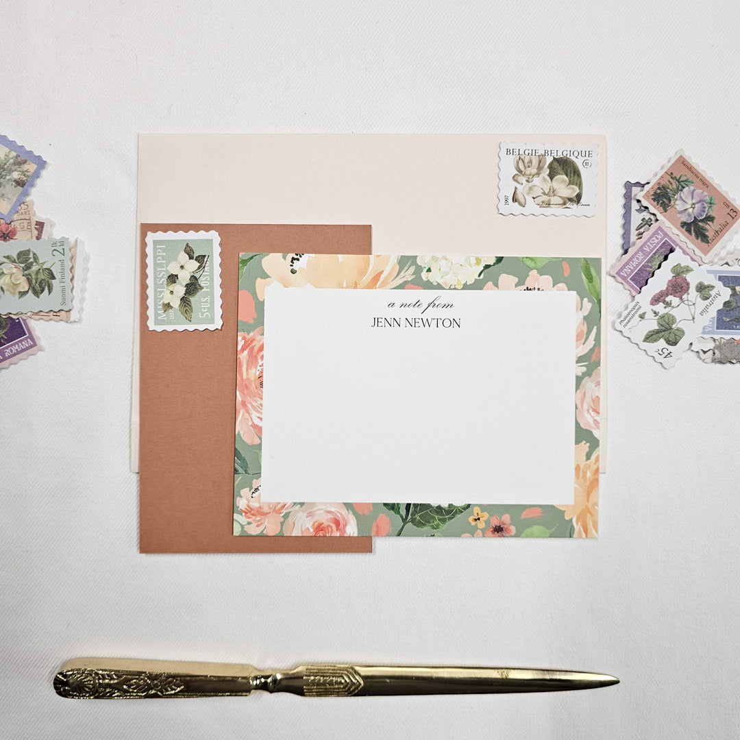 Blooms Notecard Set | Green