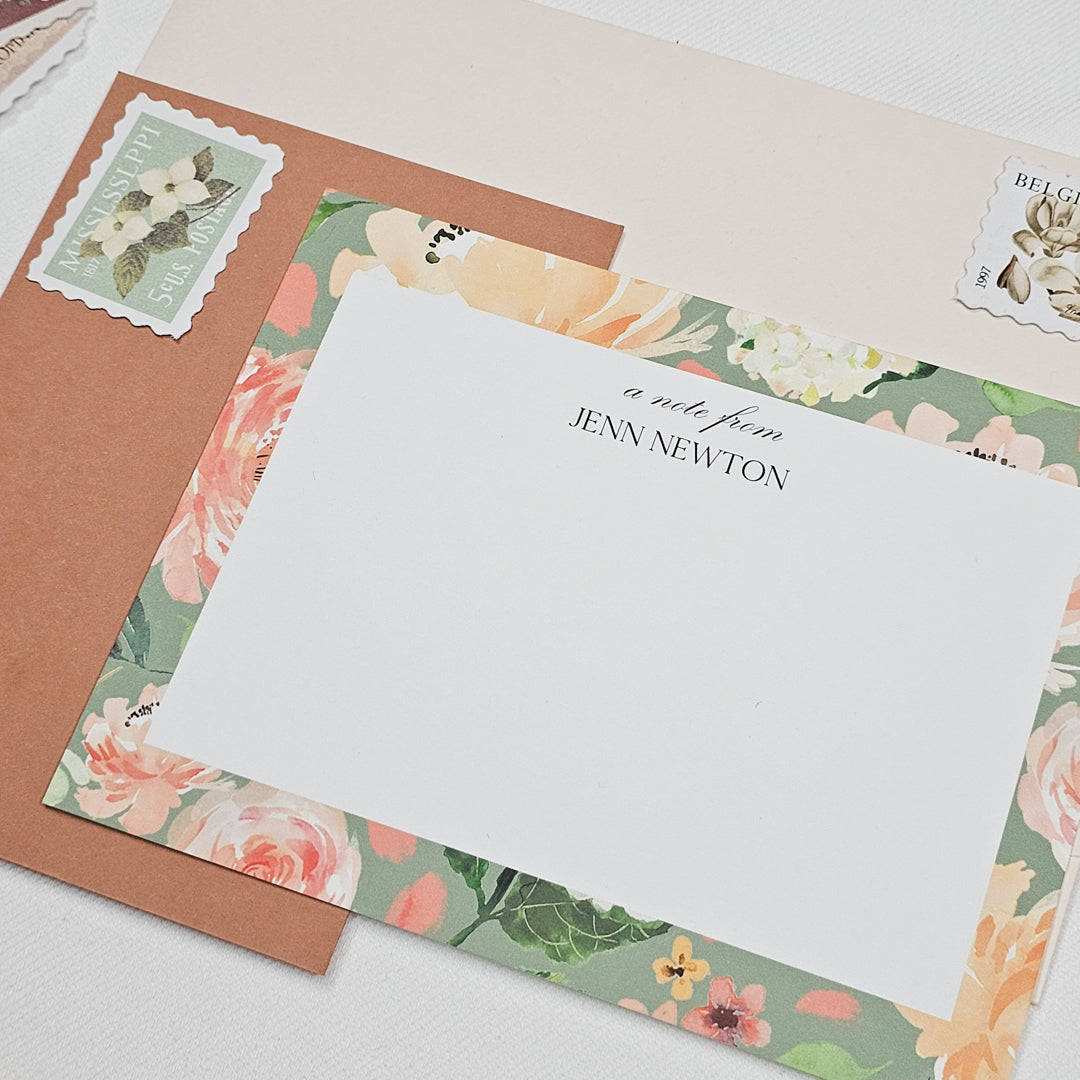 Blooms Notecard Set | Green