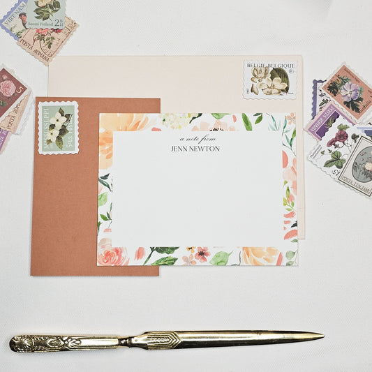 Blooms Notecard Set | Peach