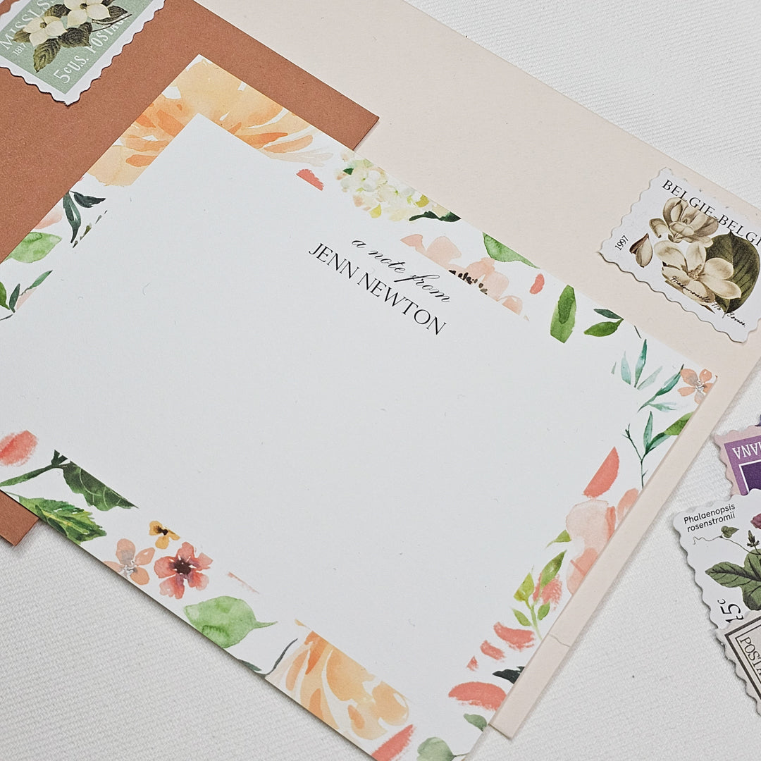 Blooms Notecard Set | Peach
