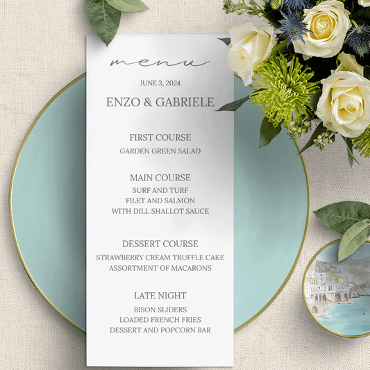 Italian Romance Menu