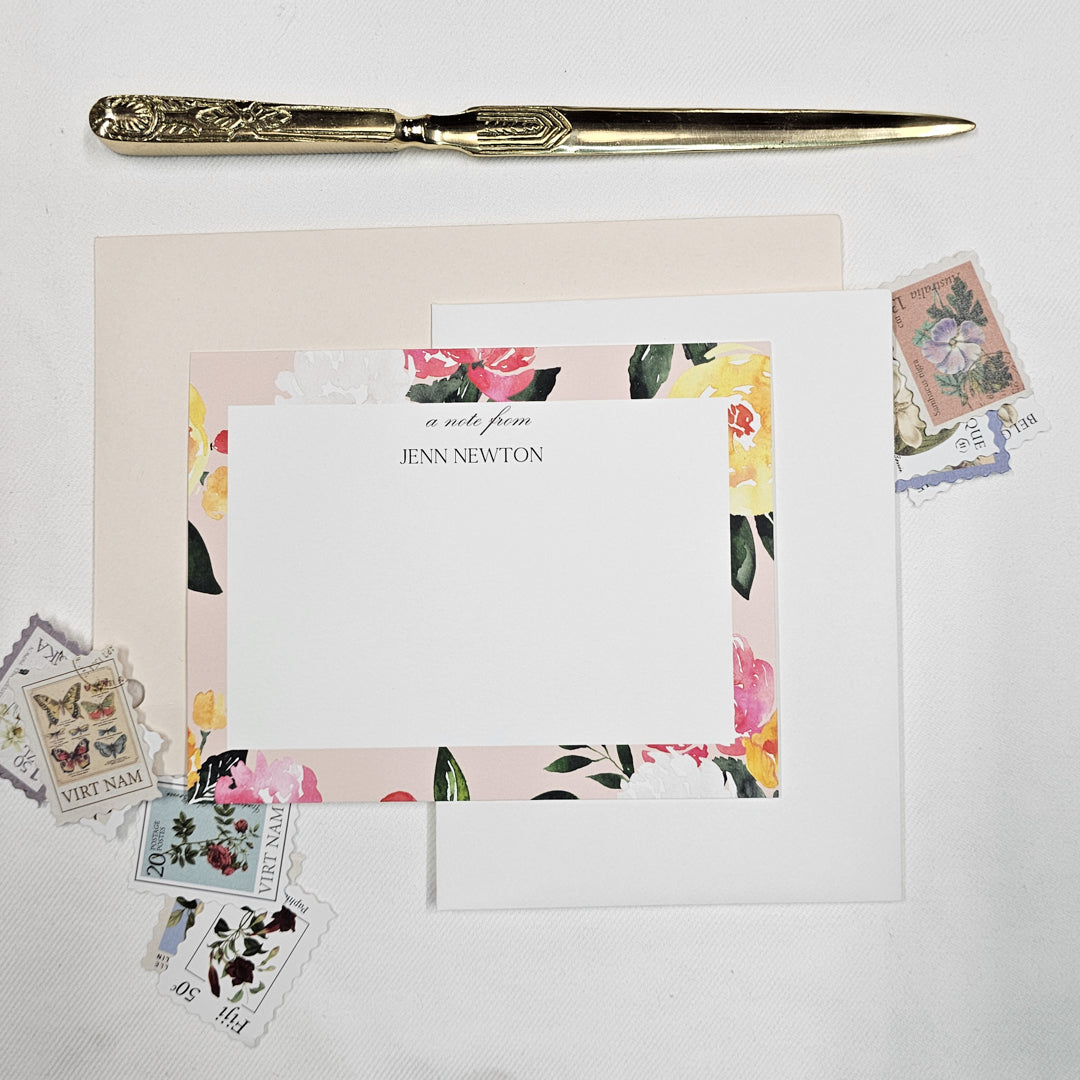 Peonies Notecard Set | Pink