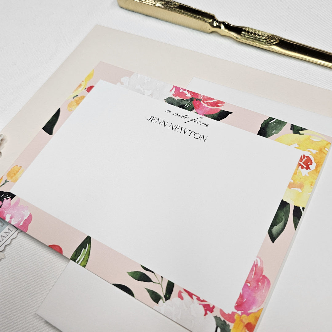 Peonies Notecard Set | Pink