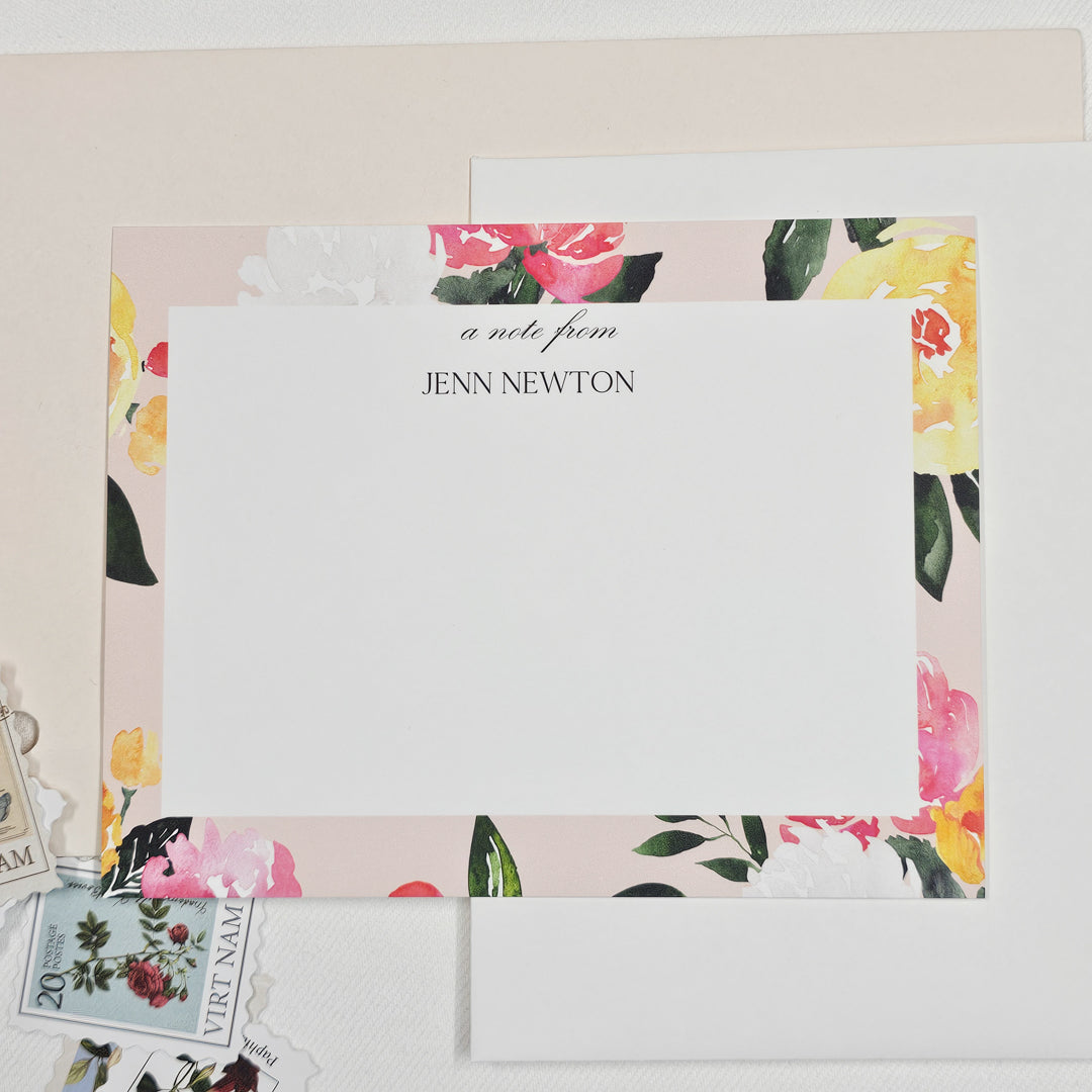 Peonies Notecard Set | Pink