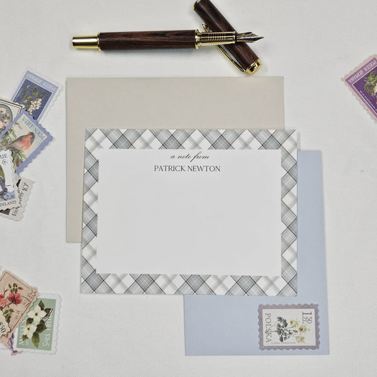 Plaid Notecard Set | Blue
