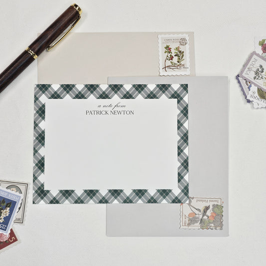 Plaid Notecard Set | Green
