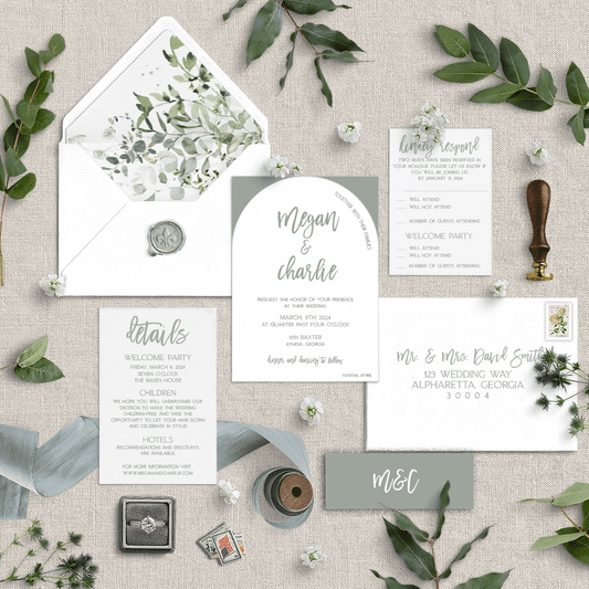 Sage Advice Wedding Invitation Suite