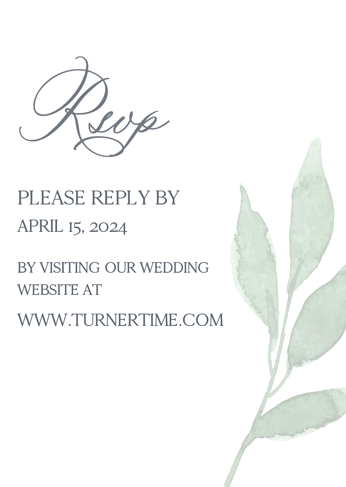 Eucalyptus Leaves Wedding Invitation Suite