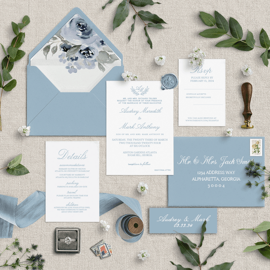 Something Blue Wedding Invitation Suite