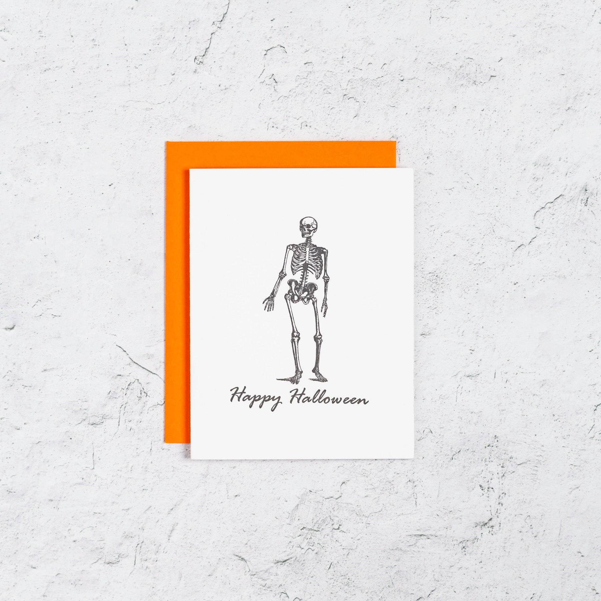 Skeleton Halloween Letterpress Card