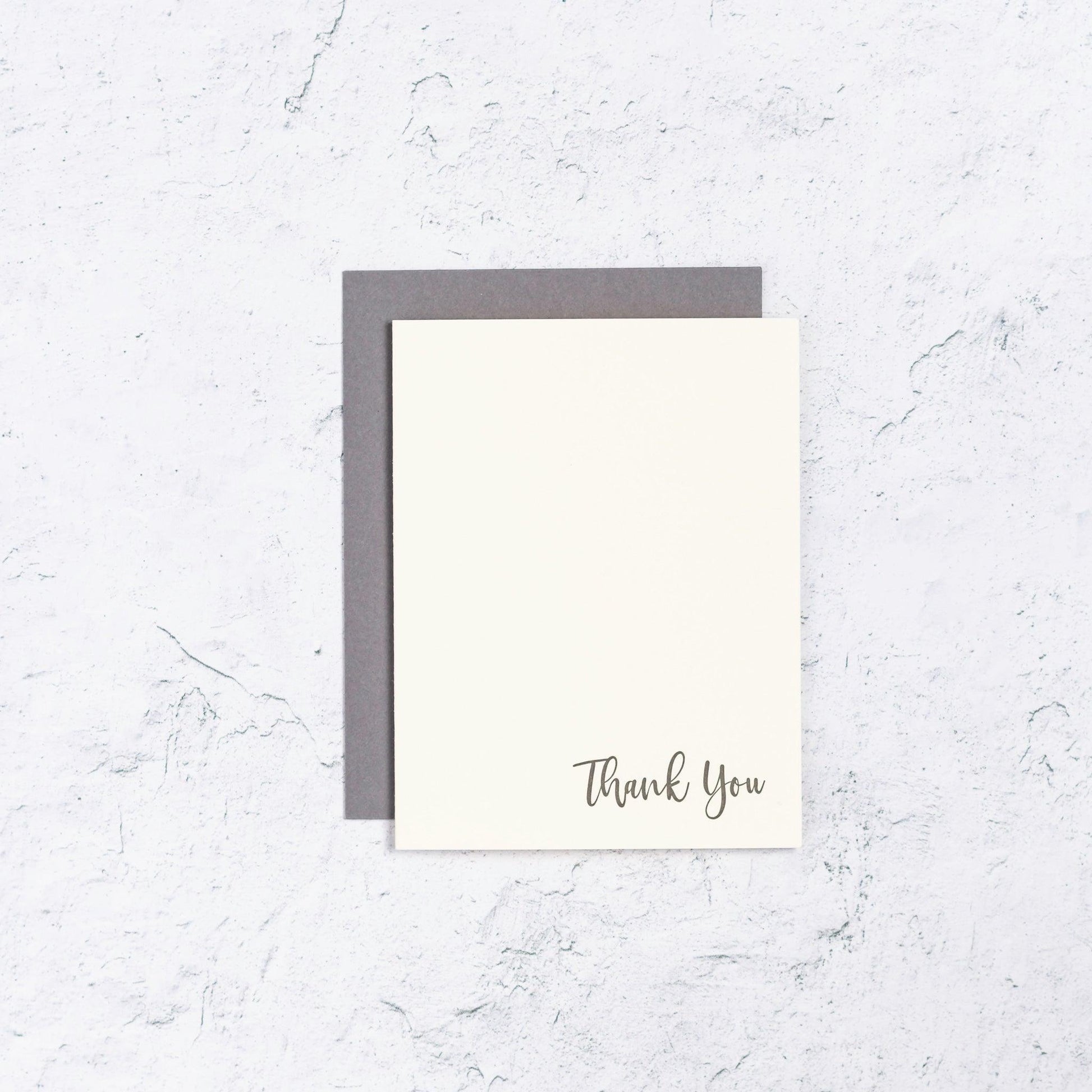 Simple Thank you Letterpress Card